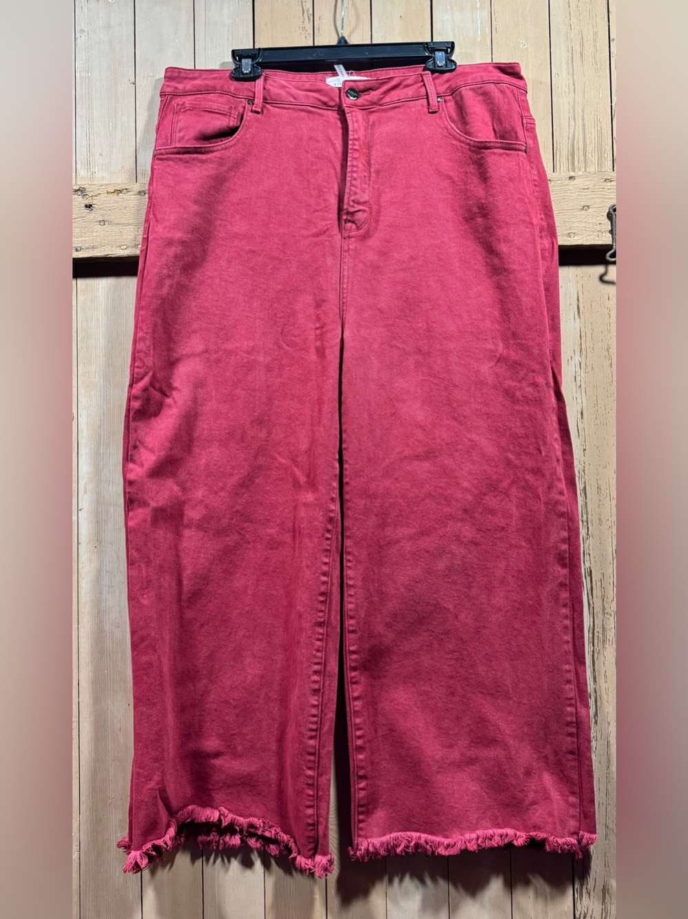 Wide Leg Women’s Jeans in Deep Rose